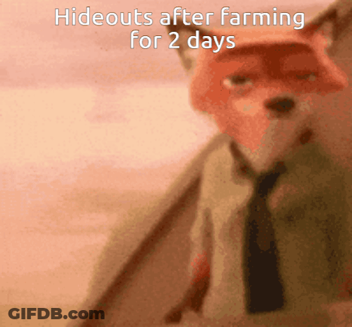 Fox In Suit And Tie Saying Hideouts After Farming For 2 Days GIF