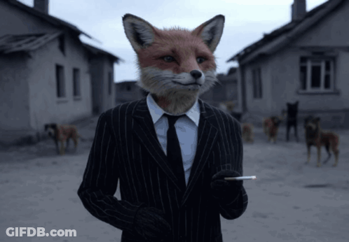 Fox In Suit Holding Cigarette GIF