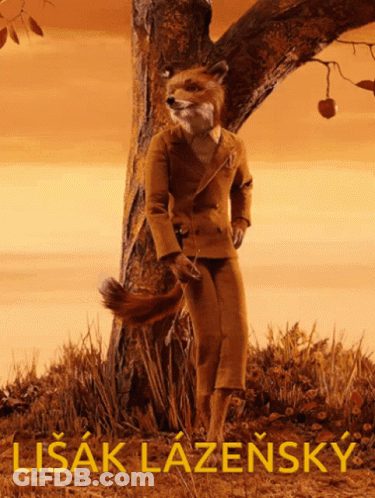 Fox In Suit Standing Next To Tree Lisak Lazensky GIF