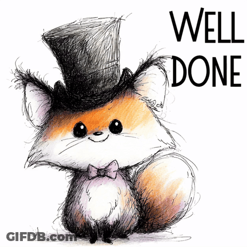 Fox In Top Hat And Bow Tie GIF