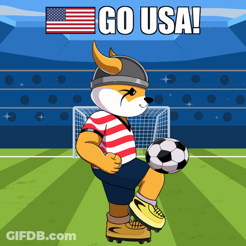 Fox Kicking Soccer Ball Saying Go USA GIF