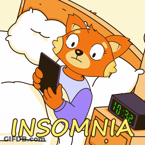 Fox Lying In Bed Looking At Tablet Insomnia GIF