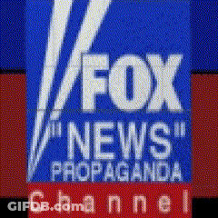Fox News Propaganda Channel Logo On A Blue Background GIF
