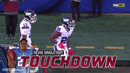 Fox NFL Advertisement Devin Singletary Touchdown GIF