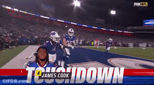 Fox NFL Broadcast With James Cook GIF
