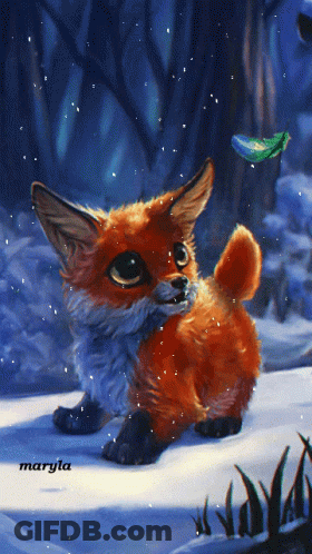 Fox Painting With Name Maryla GIF