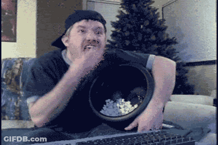Fox Popcorn Eating Angrily GIF