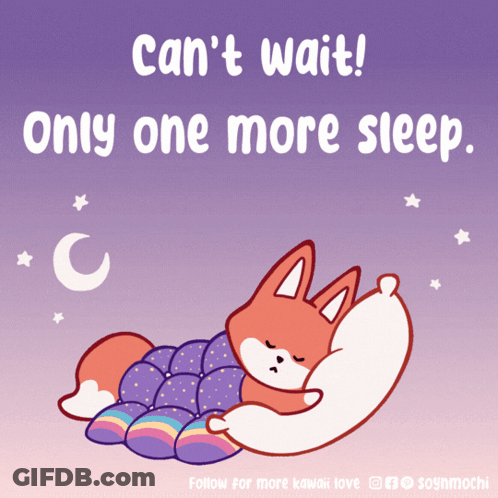 Fox Sleeping Can't Wait Only One More Sleep GIF