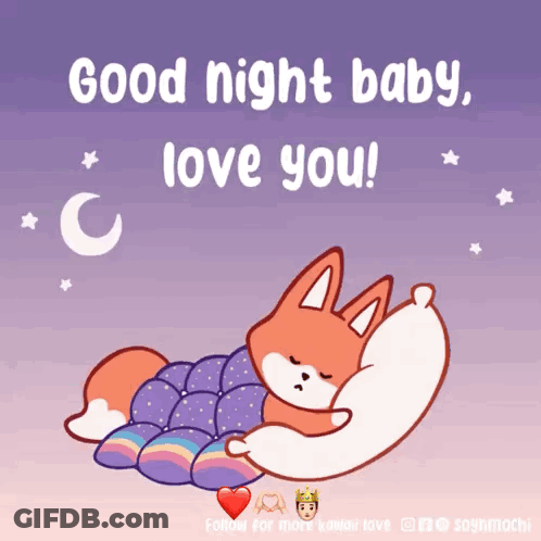 Fox Sleeping Good Night Baby Love You GIF