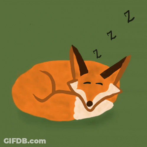 Fox Sleeping With Z's Flying Around Head GIF