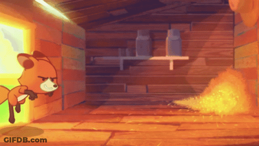 Fox Sneaking In Barn GIF
