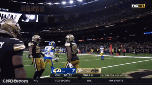 Fox Sports Saints Vs Rams Football Game GIF