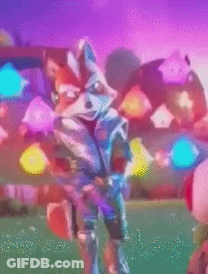 Fox Standing In Front Of Colorful Background GIF