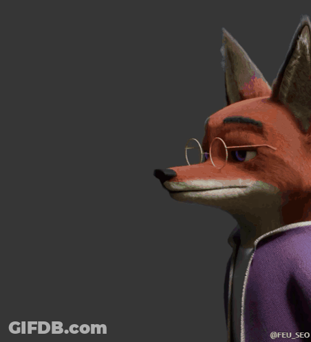 Fox With Glasses And Purple Jacket GIF