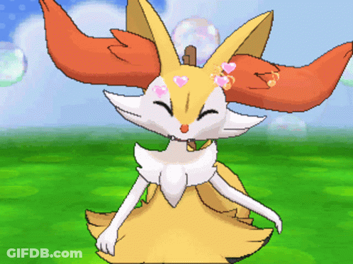 Fox With Hearts On Face GIF