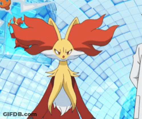Fox With Red And Yellow Hair On Blue Background GIF