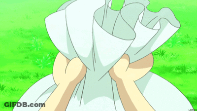 Fox With Red Eyes Covering Face With White Cloth GIF