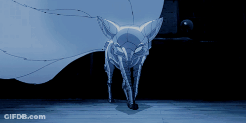 Fox With White Cloth Covering Head GIF