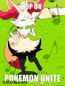 Fox With Words Hop On Pokemon Unite GIF