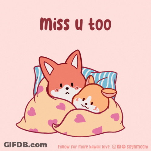 Foxes Hugging Miss U Too GIF