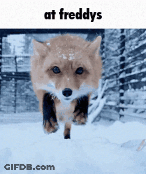 Foxy On Snow Bite Attack GIF