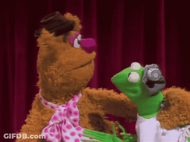 Fozzie Bear And Kermit Yay GIF