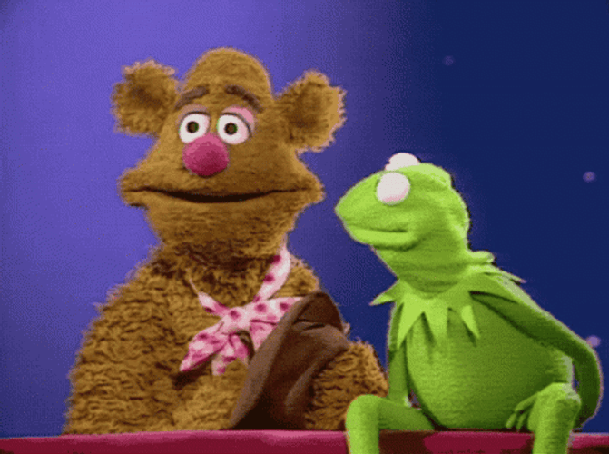 Fozzie Bear Kermit Hair Flip GIF