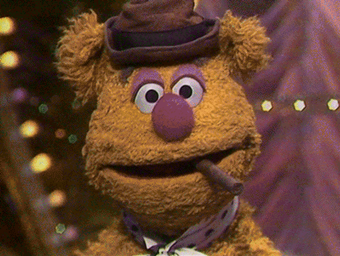 Fozzie Bear Muppet Cigar Explode GIF