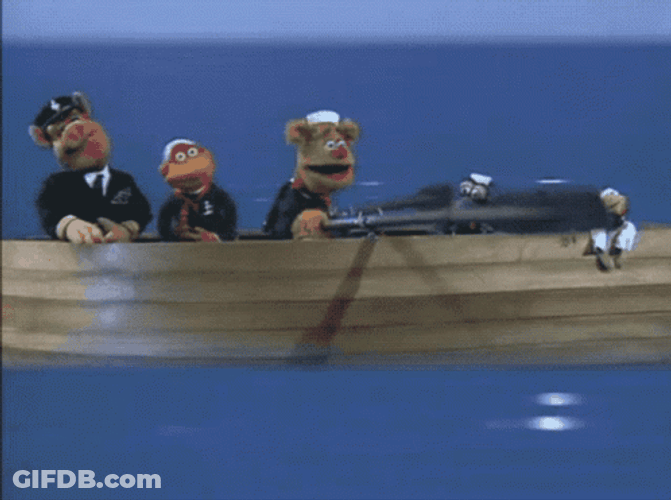 Fozzie Bear Row The Boat With Friends GIF