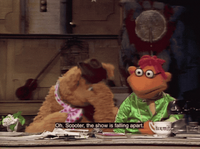 Fozzie Bear Scooter Falling Apart GIF