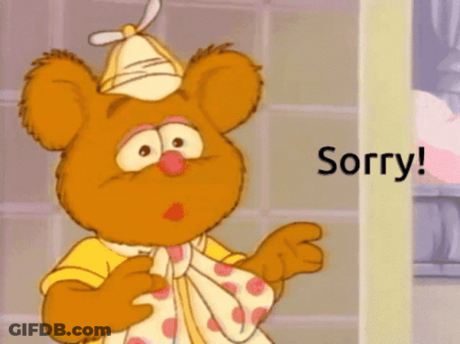 Fozzie Bear Sorry Muppet Babies GIF