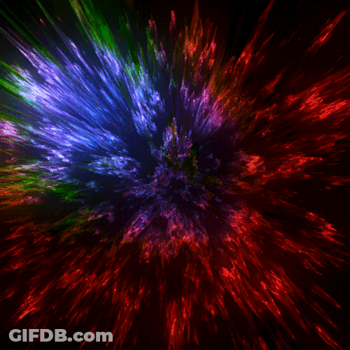 Fractal Rainbow Color Burst GIF
