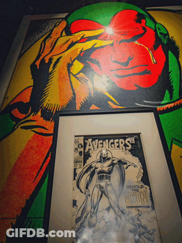 Framed Copy Of Avengers Behold The Vision Comic GIF