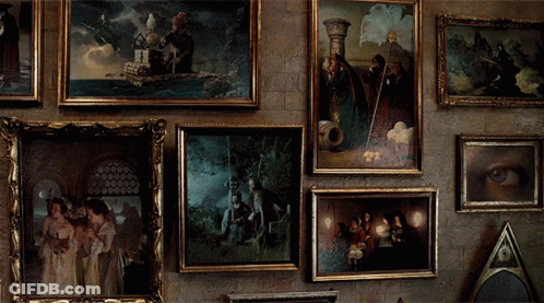 Framed Paintings Man On Raft GIF