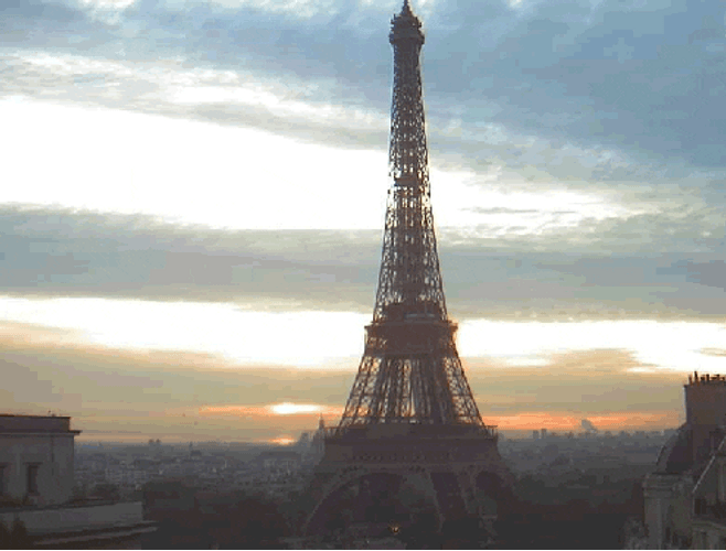 France Iconic Eiffel Tower Time Lapse GIF