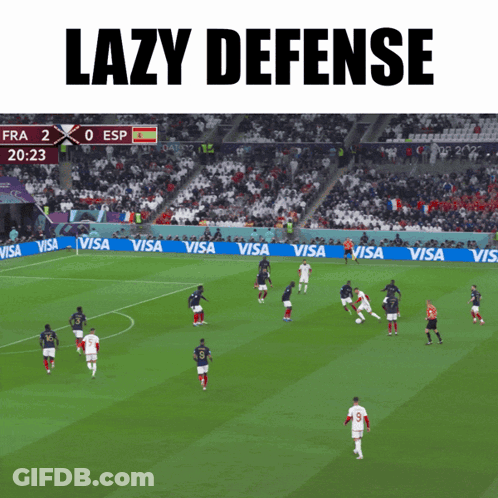 France Vs Spain Soccer Game With Visa Ads GIF