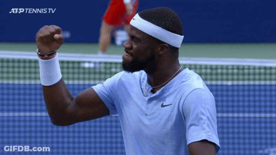 Francis Tiafoe Cheering GIF