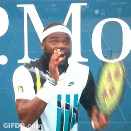 Francis Tiafoe Covering His Mouth GIF