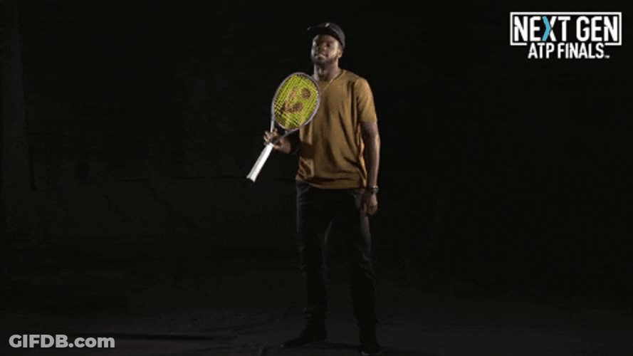 Francis Tiafoe Playing With His Racket GIF