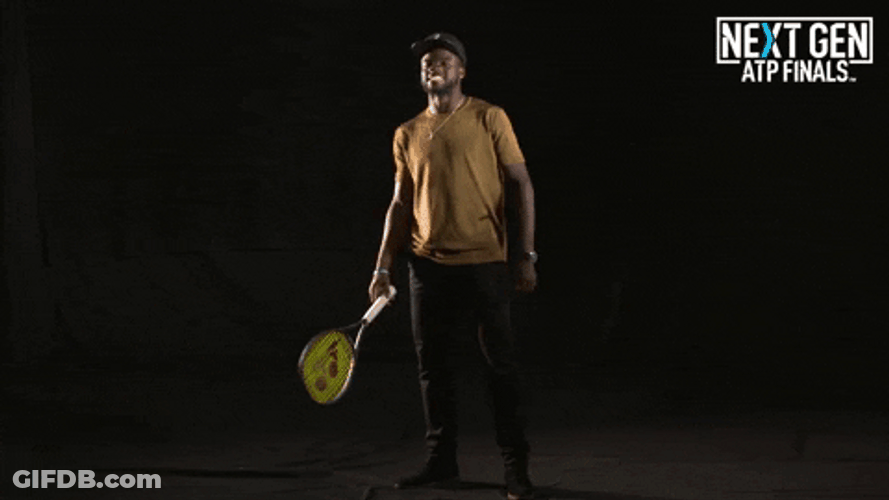 Francis Tiafoe Playing With His Racket GIF
