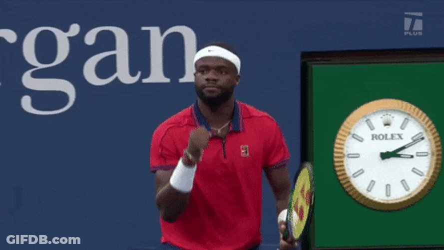Francis Tiafoe Showing His Fist GIF