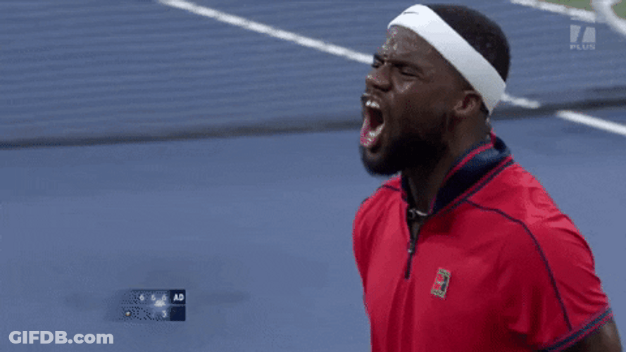 Francis Tiafoe Yelling GIF