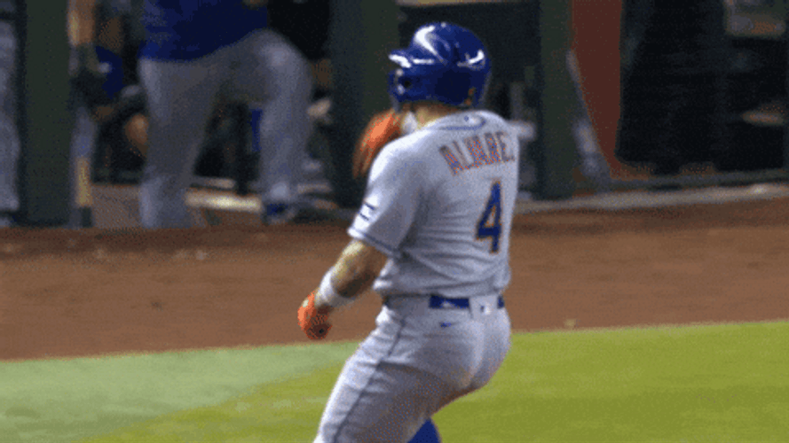 Francisco Alvarez Celebrating Backward Run GIF