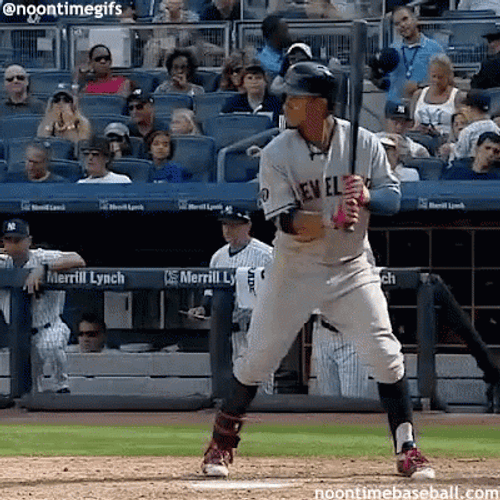 Francisco Lindor Hitting The Ball GIF