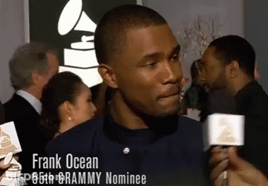 Frank Ocean Is The 55Th Grammy Nominee And Is Talking Into A Microphone GIF