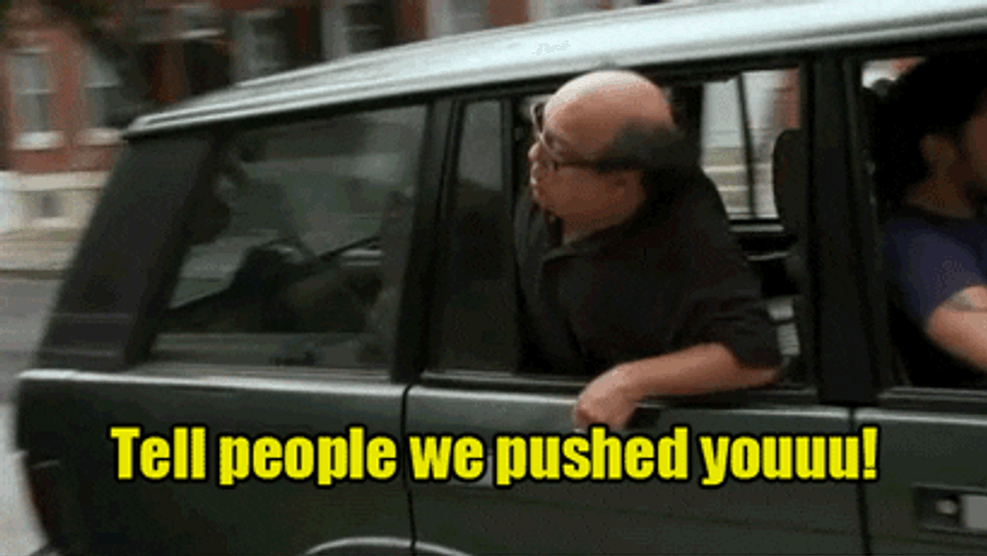 Frank Reynolds Car Shouting GIF