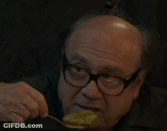 Frank Reynolds Eating Aggresively GIF