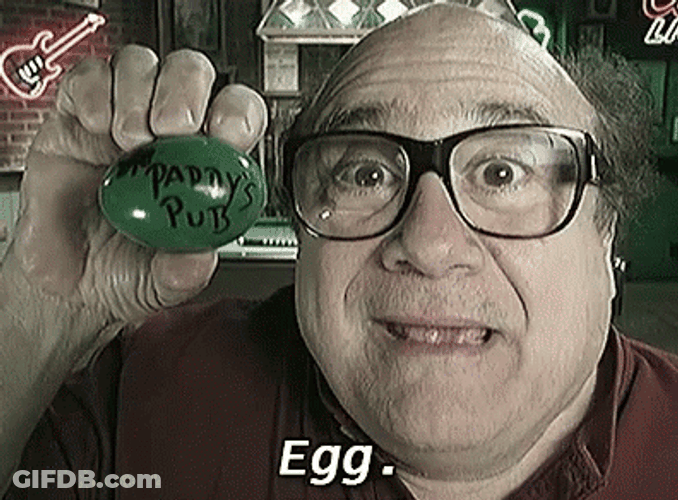 Frank Reynolds Flexing The Egg GIF