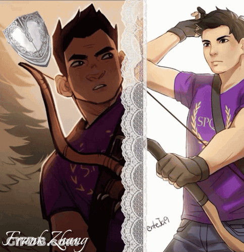 Frank Zhang With Shield And Bow And Arrow GIF