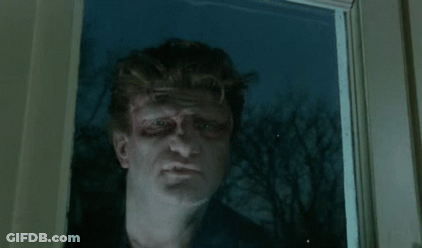 Frankenstein Eddie Mitchell Peeking At Window GIF